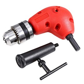 SENRISE Angle Drill Adapter 1-10mm Right Angle Drill Attachment 90 Degree Bend Extension Chuck with Handle Clamping for Three Jaw Chuck Electronic Extension Accessories (Type A)