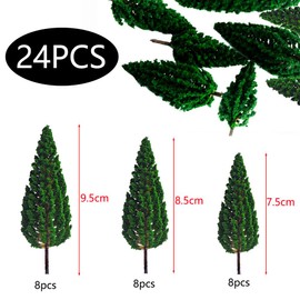 Gativs Model Building Trees, Pack of 24, Model Railway, Landscape, Model Trees, Miniature Train Trees, Plastic Model Trees, Mixed Trees, Model Building for DIY Landscape, Garden Decoration (7.5 cm -