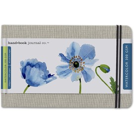 Handbook Journal Co. Artist Watercolor Sketchbook Journal, Large Landscape 5.25 x 8.25 Inches, 140lb / 300 GSM, Hardcover w/Pocket