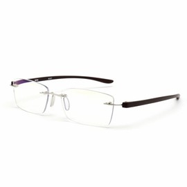 MIDI-ミディ おしゃれ 老眼鏡 ブルーライトカット 紫外線カット ダークブラウン 度数+2.00 ふちなし 軽量 (M-307N,C3,+2.00)