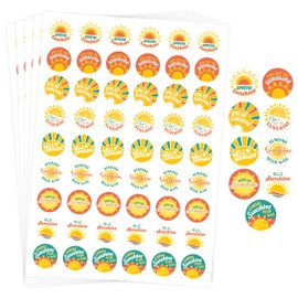 1080 Sunshine Stickers - 20 Sheets of Small Sun Stickers Kids, Small Business Stickers, Positive Stickers, Envelope Stickers, Happy Mail Stickers, Cute Packaging for Small Business, Happy Stickers