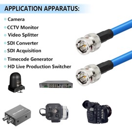 Superbat SDI BNC Cable 6inch, 3G/6G/12G Belden 1694A Cable Support CCTV HD-SDI/3G-SDI/4K/8K, Compatible with Blackmagic, Aja, Grass Valley Cameras Monitors 2-Pack