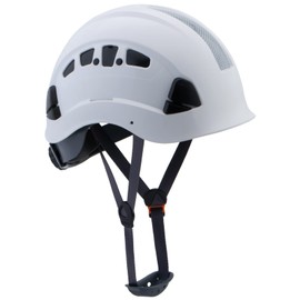 Hard Hats Construction Safety Helmet ANSI Z89.1 Approved OSHA Hardhat, LOHASPRO Vented Men Worker White Hard Hat with Chin Strap Tree Climbing Rescue Arborist Helmet (P1 White)