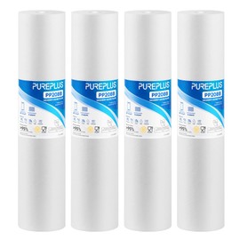PUREPLUS 5 Micron 20" x 4.5" Whole House Sediment Home Water Filter Replacement Cartridge, Compatible with DGD-5005-20, AP810-2, P5-20BB, FP25B, FPMB5-20, 155358-43, SDC-45-2005, 4 Pack