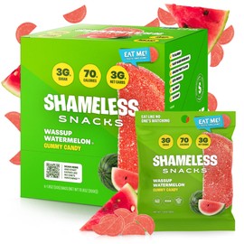 Shameless Snacks - Healthy Low Calorie Snacks, Low Carb Keto Gummies (Gluten Free Candy) - 6 Pack Wassup Watermelon