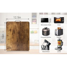 360° Rotatable Sliding Tray for Kitchen Appliances, Wooden Sliding Tray for Coffee Maker, Coffee Pot Slides for Countertop Installation, Easy to Slide (Brown, Large)