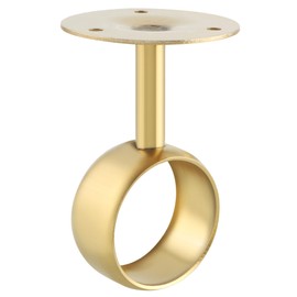 Alise Curtain Rod Holder Bracket 2''Dia,Closet Rod Holders Wall Mounted Ceiling Mount Curtain Rod Flange Brackets,Curved Shower Curtain Rod for Bathroom,Stainless Steel Gold Finish,Pack of 4