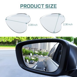Hbxdeco 2PCS Heart Shaped Blind Spot Mirror for Cars, HD Glass Car Blind Spot Mirrors, Convex 360° Wide Angle Side Rear View Mirror, Universal Mini Adjustable Car Rearview Mirrors