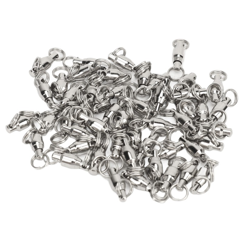50pcs Ball Bearing Swivels Connector High Strength Stainless Steel Solid