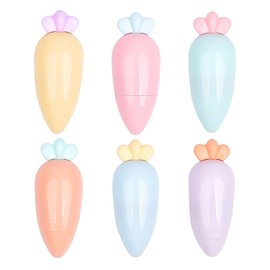 USHXVG 6 Pack Mini Highlighters, Colorful Carrot Shaped Highlighters, Cartoon Highlighters, Kids Highlighters, Markers, Creative Office Supplies, Funny Highlighters