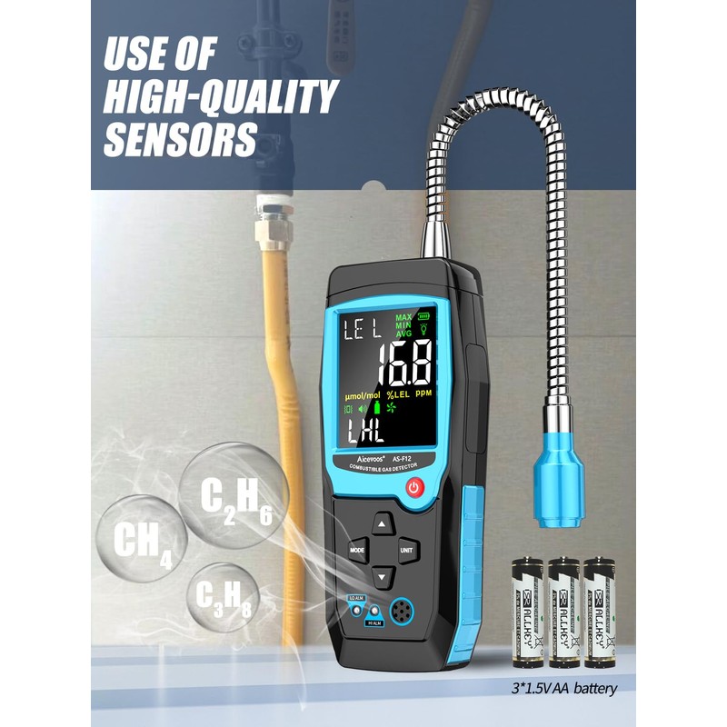 Aicevoos Natural Gas Detector with Gas Concentration Display Locating The