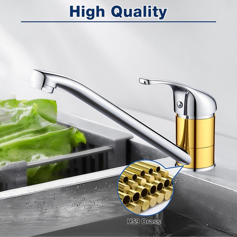 Rehomthy Kitchen Sink Mixer Tap, Single Lever Kitchen Faucet, Kitchen