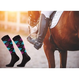 TODO Comodo Checked Riding Socks STPDJ | Riding Socks Rider Knee Socks | Cotton Socks Women Men Children