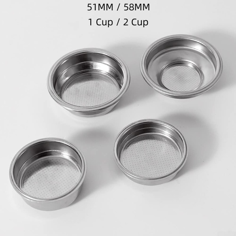 58mm 1 Cup Stainless Steel Pressurized Coffee Filter Basket Replacement