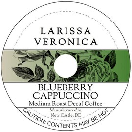 Blueberry Cappuccino Medium Roast Decaf Coffee (Single Serve K-Cup Pods) (Gourmet, Naturally Flavored, Whole Coffee Beans) (12 pods, ZIN: 578185)