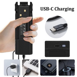 BAOFENG UV-82HP Battery Extended 3800mAh USB-C Charger Repleacement BL-8 Li-ion Battery for UV-82 Ham Radio Compatible with UV-82C UV-89 GMRS Series Walkie Talkie