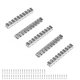 SHENGYIG Pack of 5 Fixed Bridge for Modular Tools, Accessories for 10N DIN Rails, 6.5 mm Hole Spacing, Silver, Fixed Bridge for DIN Rails, Used for Device Wiring
