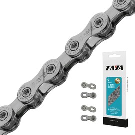 TAYA e-NOVE-91 9 Speed Bike Chain, 136 Links, GST Rust-Proof, Durable and Smooth Shifting, for E-Bike and MTB, for Gravel and MTB