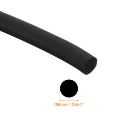 sourcing map Foam Rubber Weather Seal Strip, 6mm(15/64") Diameter 10 Meters (32.81Ft) Long Round EPDM Rubber for DIY Gasket, Warehouse, Pads, Foam Tubing, Crafts