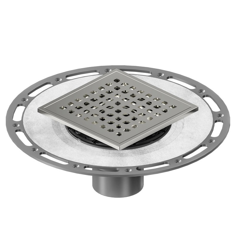 Neodrain 6 in Brushed Square Shower Drain Brushed 304 Stainless