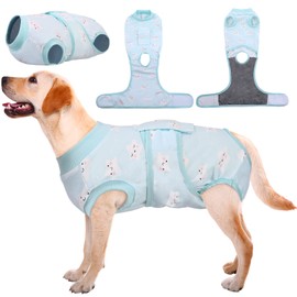 Kuoser Recovery Suit for Dogs and Cats After Surgery, Pet Printed Recovery Shirt, E-Collar and Cone Alternative, Prevents Licking Vest for Small Medium Large Dogs Onesie