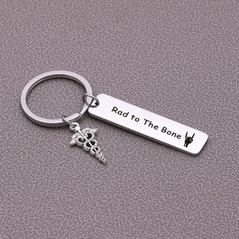 Nothers ASANHAO Radiology Keychain - Radiologist Jewelry, Radiation Tech Gift, Radiographer Tech Keychain - Stainless Steel Keyring Radiation Therapists Thank You Gift X-Ray Jewelry