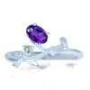 Silvershake Petite Natural African Amethyst and Peridot 925 Sterling Silver