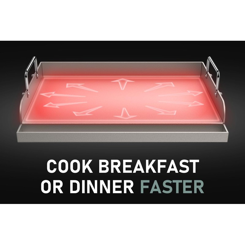 Utheer 17" x13" Nonstick Cast Iron Griddle for Gas Grill,