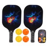 Pickleball Set 2 Rackets 4 Balls 1 Racket Bag Glass
