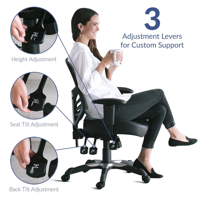Modway Articulate Mesh Office Chair with Fully Adjustable Vegan Leather
