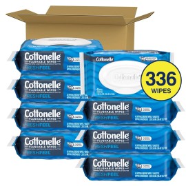 Cottonelle FreshFeel Flushable Wet Wipes for Adults 8 Flip Top Packs 42 Per Pack