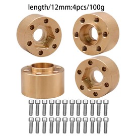 MUHIKRT Brass Weights 6mm 9mm 12mm 15mm 22mm Wheel Hex Hub Widen Adapter for 1/10 RC Crawler 1.9 2.2 Wheels Rims SCX10 TRX4 (12mm), Black