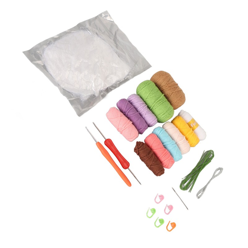 Crochet Starter Kit Educational Colorful DIY Craft Supplies Crochet Potted