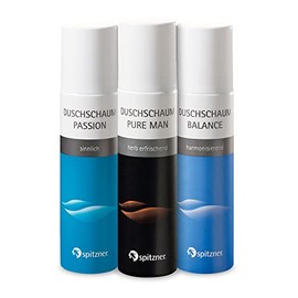 Spitzner Der geduschte Mann Duschschaum Set (3 x 150ml) â dermatologisch getestete und vegane DuschschÃ¤ume Pure Man, Balance und Passion