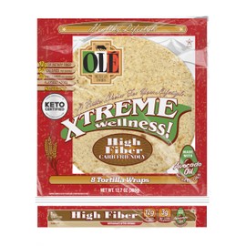 Olé Xtreme Wellness® High Fiber | 8" Size Flour Tortillas |Carb Friendly |Keto Certified | 12.7 oz.| 8 Count (Pack of 6)