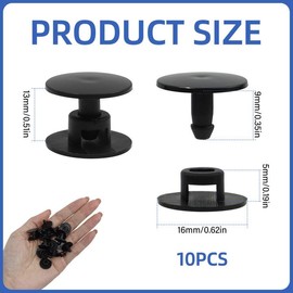 Strap Rivets, 16mm* 13mm*9mm Plastic Black Screw Rivets, Shoes Charm Button Replacement Backs for Garden Shoe Flower Shoe Fixed Shoe Buckle Fastener Repair (10Pcs)