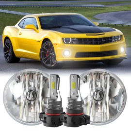 SHENKENUO Pair For 2010-2013 Chevy Camaro Fog lights Clear Bumper Driving Lamps w/ Bulbs