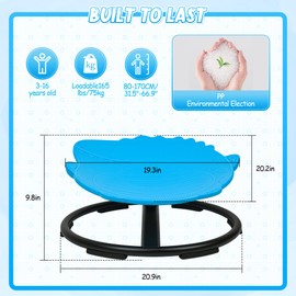 TREEHAC Sensory Spinning Dinosaur Chair for Kids, Autism-Friendly Swivel Chair for Focus & Balance, Comfortable, Safe, and Fun Sensory Tool for Children’s Physical Development.