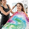 visesunny Barber Cape Rainbow Tie Dye Pattern Polyester Hair Cutting
