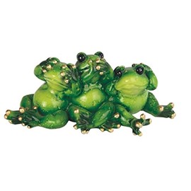 ICE ARMOR 8" W Hear-No, See-No, Speak-No Evil Frog Statue Animal Decoration Figurine Set Office Desk/Home/Living Room/Table Decor, Perfect House Warming Gifts for New Home