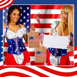 Kolldenn 24 Pcs Patriotic Gift Bags with Handle 4th of July American Flag USA Gift Bags Memorial Day Party Favor Decoration for Veterans Girls Boys Memorial Independence Day