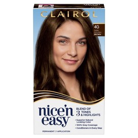 Clairol Nice'n Easy Permanent Hair Color, 4G Dark Golden Brown, Pack of 1