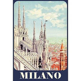 Schatzmix Milano Cathedral Italy Metal Sign 20 x 30 cm Decorative Tin Sign Tin Sign, Multi-Colour, 20 x 30 cm