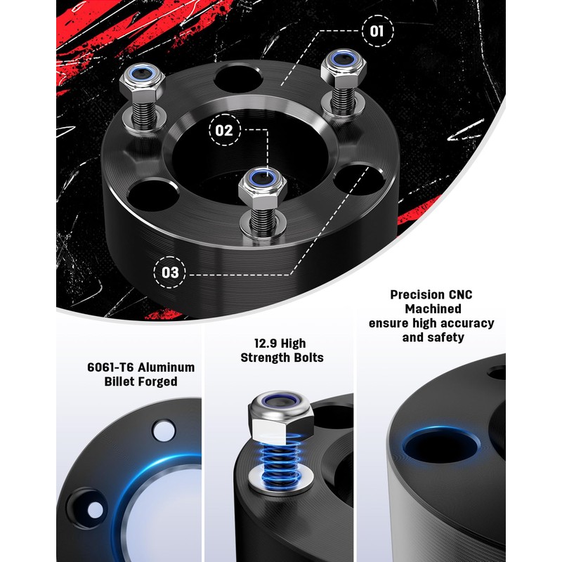 Richeer 3" Front and 2" Rear Leveling Lift Kit for