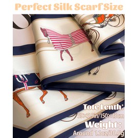 kcctoo 59" Mulberry Silk Like Head Scarf Women's Fashion Square Neck Satin Scarfs for Bag Hair Scarves Gift 59 * 5.9"