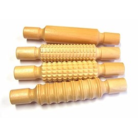 Major Brushes Wooden Rolling Pins - Pack of 4