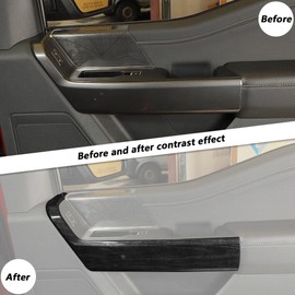 VioletLisa Interior Car Door Handle Panel Cover Trim Accessories + Black Wood for Ford for F150 XL 2021-2022 & /Lariat/Limited/Platinum/Raptor/SSV/Tremor/XLT 2021-2023 Gloss