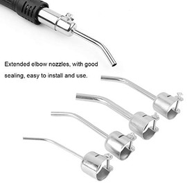 Fafeicy 3/5/6/8mm Heat Gun Nozzle Aluminum Alloy Extended Curvature Nozzle for 850 Series Hot Air Soldering Station (3/5/6/8mm), Default