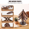 Anfrere Wooden Trivets for Hot Dishes, Tree-Shaped Wooden Trivet Set,