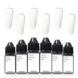 FAVAI Gel Aerógrafo Esmalte de Uñas Air Gel Set Color Blanco (102) 6X15Ml                                                                             